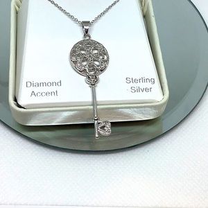 Womens JCPenneys Sterling Silver Key Pendant NET